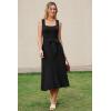 image:imageArachampCloz Womens Wool Blend Square Neck Tie Waist Pleated Summer Sweater Dress 2026Black