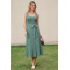 image:imageArachampCloz Womens Wool Blend Square Neck Tie Waist Pleated Summer Sweater Dress 2026Sage Green