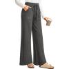 image:imageArachampCloz Womens 2025 Spring Sweater Pants Wide Leg Elastic High Waist Cute Casual Flowy Lounge Winter Knit Trousers PocketsDark Grey