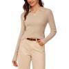 image:imageArachampCloz Womens Wool Blend Polo Sweater Shirt Business Casual Slim Fitted Fall Tops 2025Apricot