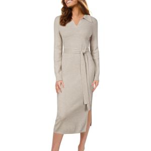 image:imageArachampCloz Womens Wool Blend Side Slit Polo Sweater Dresses 2025 Fall Business Casual OutfitsApricot