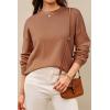image:imageArachampCloz Womens 100 Cotton Sweaters Spring Summer Casual Relaxed Fit Cozy Sweatshirt Tops 2026Caramel