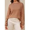 image:imageArachampCloz Womens 100 Cotton Sweaters Spring Summer Casual Relaxed Fit Cozy Sweatshirt Tops 2026Caramel