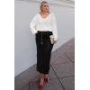 image:imageArachampCloz Womens 2024 Fall Long Sleeve V Neck Off Shoulder Tops Knit Pullover Sweater Loose Casual ClothesWhite