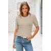 image:imageArachampCloz Womens Cotton Blend Breathable Crochet Summer Tops 2025Apricot