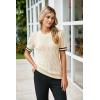 image:imageArachampCloz Womens Cotton Blend Breathable Crochet Summer Tops 2025Apricot Black