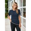 image:imageArachampCloz Womens Cotton Blend Breathable Crochet Summer Tops 2025Navy Apricot