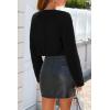 image:imageArachampCloz Womens Fleece Cropped Jacket Faux Fur Outerwear 2026Black