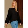 image:imageArachampCloz Womens Wool Blend Crewneck Fall Trendy Oversized Waffle Sweaters 2025Black
