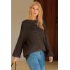 image:imageArachampCloz Womens Wool Blend Crewneck Fall Trendy Oversized Waffle Sweaters 2025Coffee