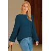 image:imageArachampCloz Womens Wool Blend Crewneck Fall Trendy Oversized Waffle Sweaters 2025Dark Blue