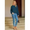 image:imageArachampCloz Womens Wool Blend Crewneck Fall Trendy Oversized Waffle Sweaters 2025Dark Blue