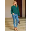 image:imageArachampCloz Womens Wool Blend Crewneck Fall Trendy Oversized Waffle Sweaters 2025Dark Green