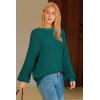 image:imageArachampCloz Womens Wool Blend Crewneck Fall Trendy Oversized Waffle Sweaters 2025Dark Green