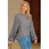 image:imageArachampCloz Womens Wool Blend Crewneck Fall Trendy Oversized Waffle Sweaters 2025Gray