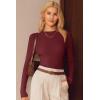 image:imageArachampCloz Womens Wool Blend Fall Seamless Rip Resistant Warm Layered Tops Business Casual SweatersAdark Red