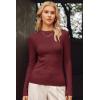 image:imageArachampCloz Womens Wool Blend Fall Seamless Rip Resistant Warm Layered Tops Business Casual SweatersAdark Red