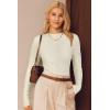 image:imageArachampCloz Womens Wool Blend Fall Seamless Rip Resistant Warm Layered Tops Business Casual SweatersOffwhite