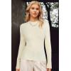 image:imageArachampCloz Womens Wool Blend Fall Seamless Rip Resistant Warm Layered Tops Business Casual SweatersOffwhite