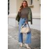 image:imageArachampCloz Womens Wool Blend Fall Sweaters Mock Neck Business Casual OutfitsAapricot