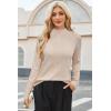 image:imageArachampCloz Womens Wool Blend Fall Sweaters Mock Neck Business Casual OutfitsAapricot