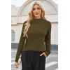 image:imageArachampCloz Womens Wool Blend Fall Sweaters Mock Neck Business Casual OutfitsAbrown Green