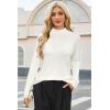 image:imageArachampCloz Womens Wool Blend Fall Sweaters Mock Neck Business Casual OutfitsAoffwhite