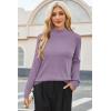 image:imageArachampCloz Womens Wool Blend Fall Sweaters Mock Neck Business Casual OutfitsApurple