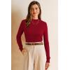 image:imageArachampCloz Womens Wool Blend Fall Sweaters Mock Neck Business Casual OutfitsBurgundy Red