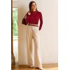image:imageArachampCloz Womens Wool Blend Fall Sweaters Mock Neck Business Casual OutfitsBurgundy Red