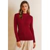 image:imageArachampCloz Womens Wool Blend Fall Sweaters Mock Neck Business Casual OutfitsBurgundy Red