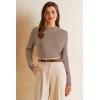 image:imageArachampCloz Womens Wool Blend Fall Sweaters Mock Neck Business Casual OutfitsCamel