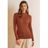 image:imageArachampCloz Womens Wool Blend Fall Sweaters Mock Neck Business Casual OutfitsCaramel