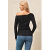 image:imageArachampCloz Womens Wool Blend Off The Shoulder Sweaters Ruched Slim Fit Date Top 2026Black