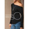 image:imageArachampCloz Womens Wool Blend Off The Shoulder Sweaters Ruched Slim Fit Date Top 2026Black