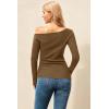image:imageArachampCloz Womens Wool Blend Off The Shoulder Sweaters Ruched Slim Fit Date Top 2026Brown