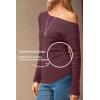 image:imageArachampCloz Womens Wool Blend Off The Shoulder Sweaters Ruched Slim Fit Date Top 2026Dark Red