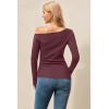 image:imageArachampCloz Womens Wool Blend Off The Shoulder Sweaters Ruched Slim Fit Date Top 2026Dark Red