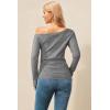 image:imageArachampCloz Womens Wool Blend Off The Shoulder Sweaters Ruched Slim Fit Date Top 2026Gray