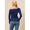image:imageArachampCloz Womens Wool Blend Off The Shoulder Sweaters Ruched Slim Fit Date Top 2026Navy