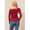 image:imageArachampCloz Womens Wool Blend Off The Shoulder Sweaters Ruched Slim Fit Date Top 2026Red