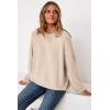 image:imageArachampCloz Womens Wool Blend Oversized Sweaters Crewneck Casual Outfits Fashion Spring TopsApricot