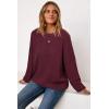 image:imageArachampCloz Womens Wool Blend Oversized Sweaters Crewneck Casual Outfits Fashion Spring TopsBurgundy
