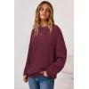 image:imageArachampCloz Womens Wool Blend Oversized Sweaters Crewneck Casual Outfits Fashion Spring TopsBurgundy