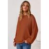 image:imageArachampCloz Womens Wool Blend Oversized Sweaters Crewneck Casual Outfits Fashion Spring TopsCaramel