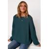 image:imageArachampCloz Womens Wool Blend Oversized Sweaters Crewneck Casual Outfits Fashion Spring TopsDark Green