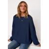 image:imageArachampCloz Womens Wool Blend Oversized Sweaters Crewneck Casual Outfits Fashion Spring TopsNavy
