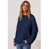 image:imageArachampCloz Womens Wool Blend Oversized Sweaters Crewneck Casual Outfits Fashion Spring TopsNavy