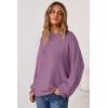 image:imageArachampCloz Womens Wool Blend Oversized Sweaters Crewneck Casual Outfits Fashion Spring TopsPurple