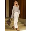 image:imageArachampCloz Womens Wool Blend Quarter Zip Pullover Sweater Trendy Winter Soft Casual Lapel Oversized Fit TopApricot